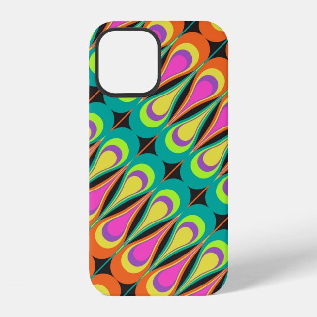 Colorful repeating diagonal pattern.abstract, art, iphone case (Back)