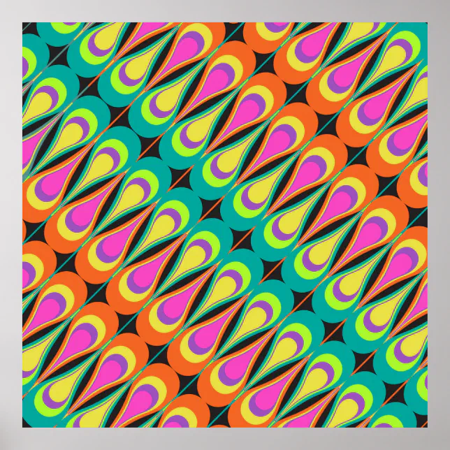 Colorful repeating diagonal pattern.abstract, art, poster | Zazzle