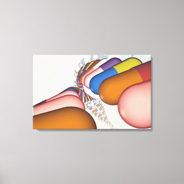 Colorful representation of a DNA strand Canvas Print (Front)