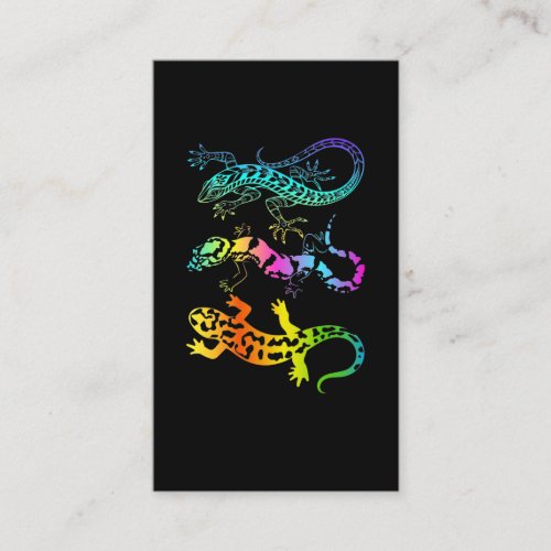 Colorful Reptile Art Gecko Lizard Pastel Business Card