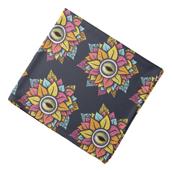 Colorful Reptile Eye Flower Fun Weird Surreal Art Bandana