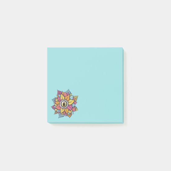 Colorful Reptile Eye Flower Fun Weird Surreal Art Post-it Notes