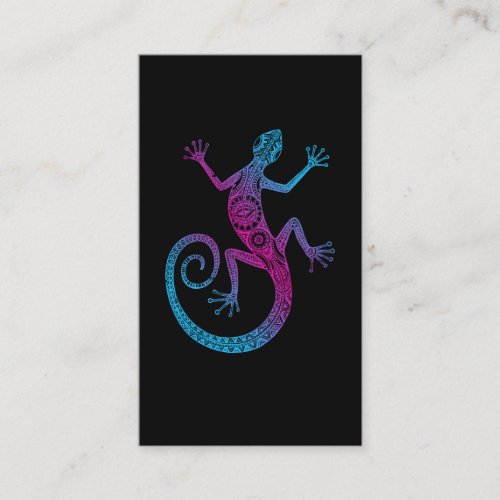 Colorful Reptile Tribal Gecko Lizard Lover Business Card