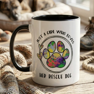 Colorful Rescue Dog Mom - Animal Lover Gift Mug