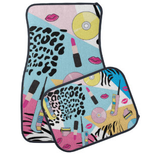 Colorful Retro 1990's Nineties Pattern Car Floor Mat