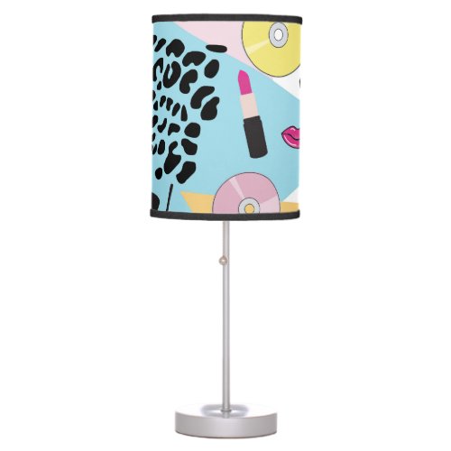 Colorful Retro 1990s Nineties Pattern Table Lamp