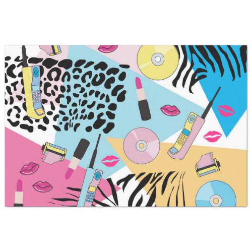 Colorful Retro 1990s Nineties Pattern Tissue Paper