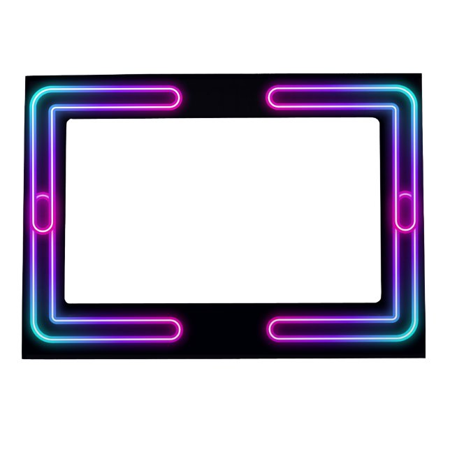 Colorful, retro 80s Neon Magnetic Frame (Front)