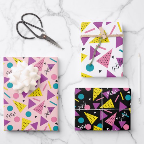Colorful Retro 80s Wrapping Paper Sheets