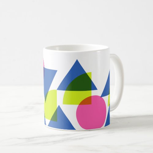 Colorful Retro 90s Neon Geometric Shapes Coffee Mug