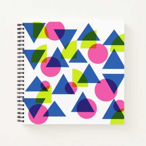 Colorful Retro 90s Neon Geometric Shapes Notebook