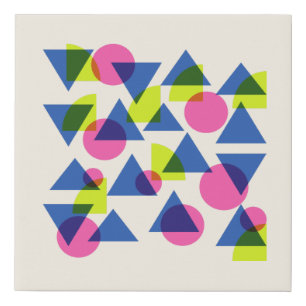 Colorful Retro 90s y2k Neon Geometric Modern Faux Canvas Print