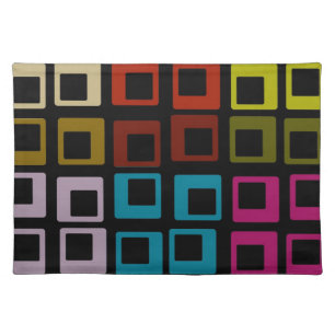 Colorful Retro Abstract Art Cloth Placemat