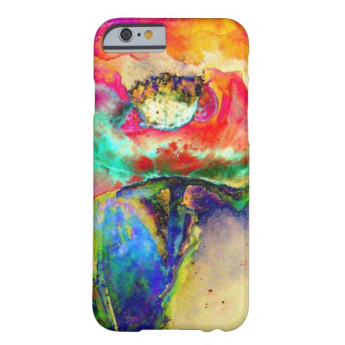 Colorful retro Abstract Poppy watercolor  Barely There iPhone 6 Case