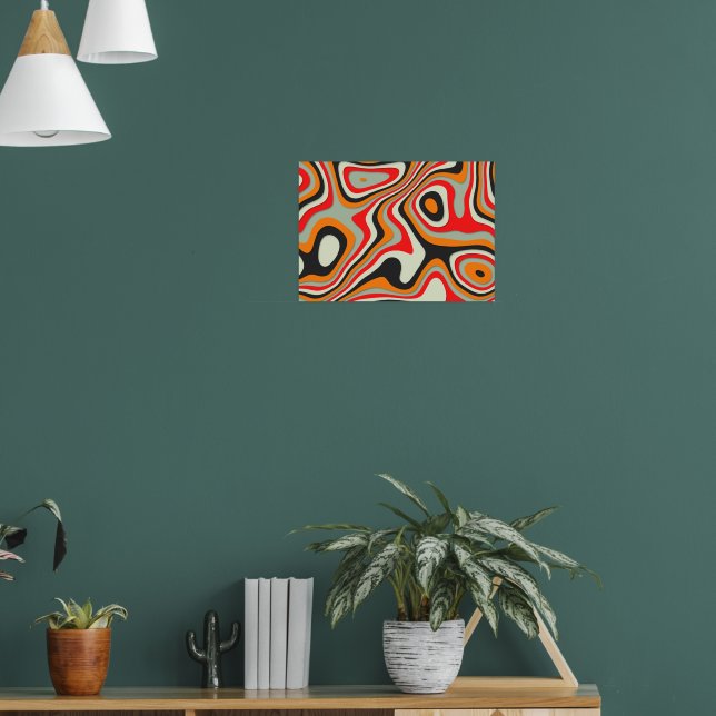 Colorful Retro Abstract Swirlies Poster (Living Room 1)