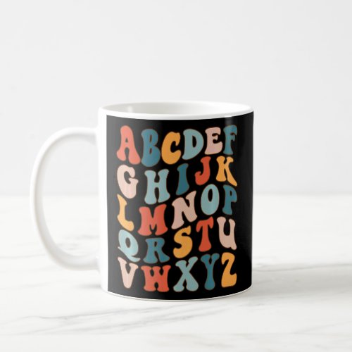 Colorful Retro Alphabets For Kindergarten Teacher  Coffee Mug
