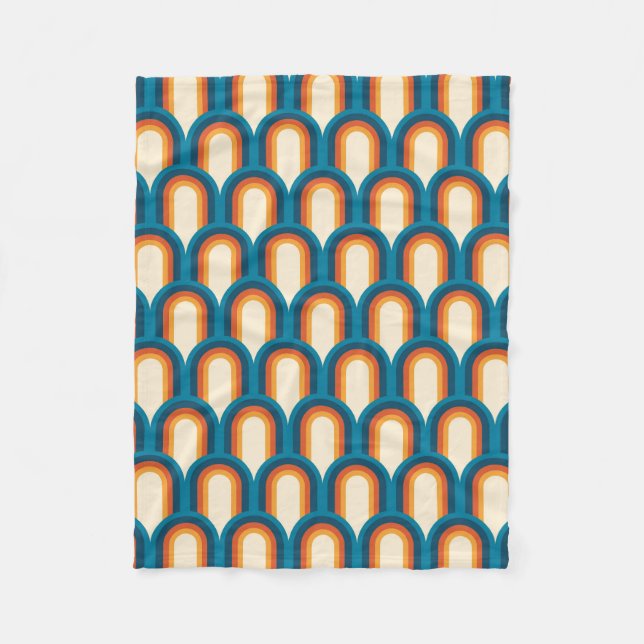 Colorful Retro Arch Rainbow Pattern Fleece Blanket (Front)