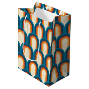 Colorful Retro Arch Rainbow Pattern Medium Gift Bag