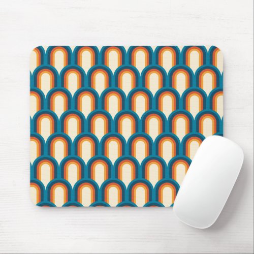 Colorful Retro Arch Rainbow Pattern Mouse Pad