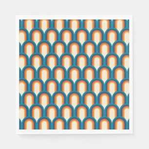Colorful Retro Arch Rainbow Pattern Napkins