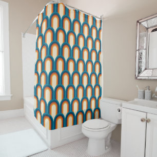 Colorful Retro Arch Rainbow Pattern Shower Curtain