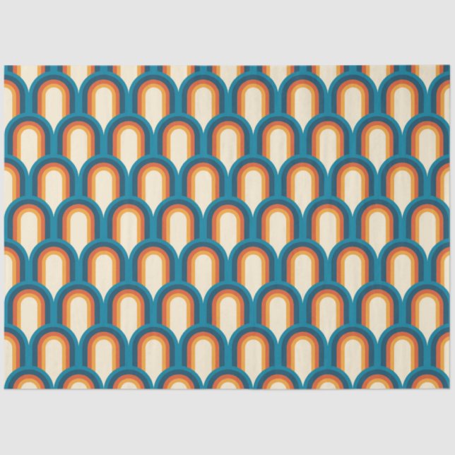 Colorful Retro Arch Rainbow Pattern Tissue Paper (Front)
