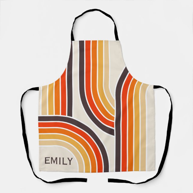 Colorful retro arches and lines apron (Front)