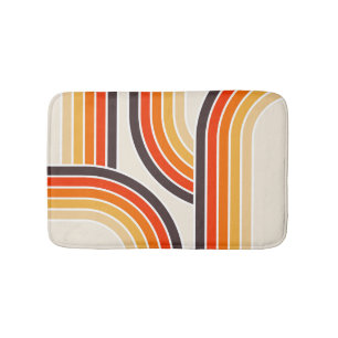 Colorful retro arches and lines bath mat