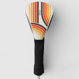 Colorful retro arches and lines golf head cover