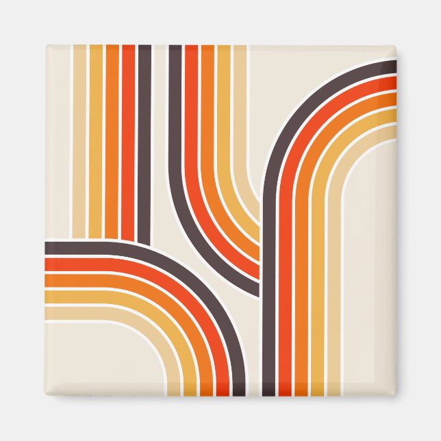 Colorful retro arches and lines magnet (Front)