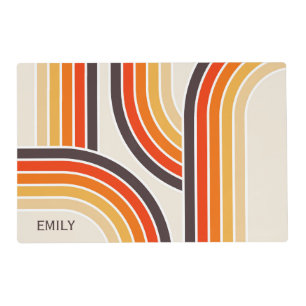 Colorful retro arches and lines placemat