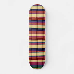 Colorful retro art stripes graphic design 2 skateboard deck