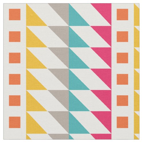 Custom Fabric 12 Colorful Retro Aztec Zigzag Squares Pattern Fabric