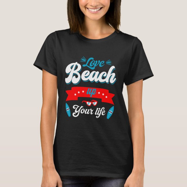 Colorful Retro Beach Saying T-Shirt Art (Front)