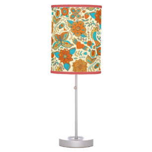 Colorful Retro Birds Flowers & Butterfly's Pattern Table Lamp