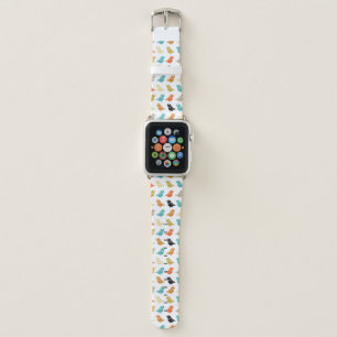 Colorful Retro Birds Pattern Apple Watch Band