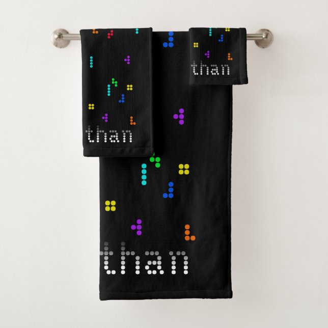 Colorful Retro Block Puzzle Game Play Gaming Bath Towel Set (Insitu)
