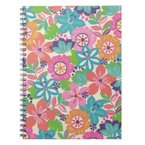 Colorful Retro Boho Girly Flower Hippie  Notebook