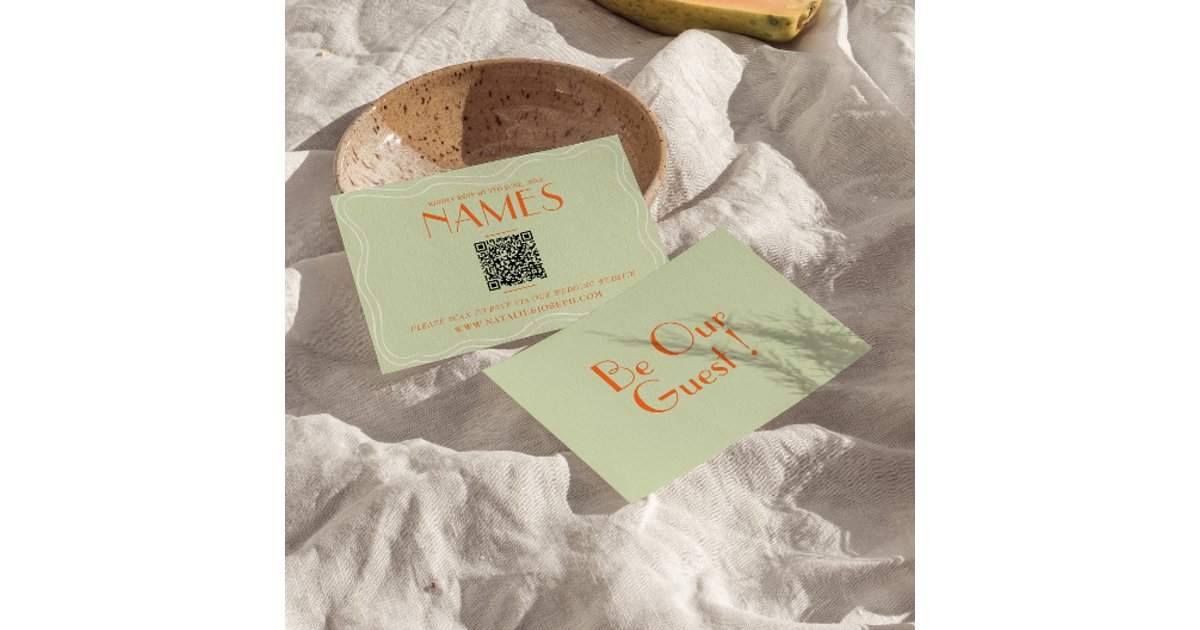 Retro Qr Code Colorful Retro Bold Unique Vintage QR Code Wedding RSVP Card | Zazzle