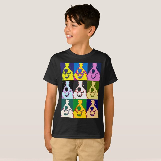 Colorful Retro Border Collie Pop Art Kids' T-Shirt (Front Full)