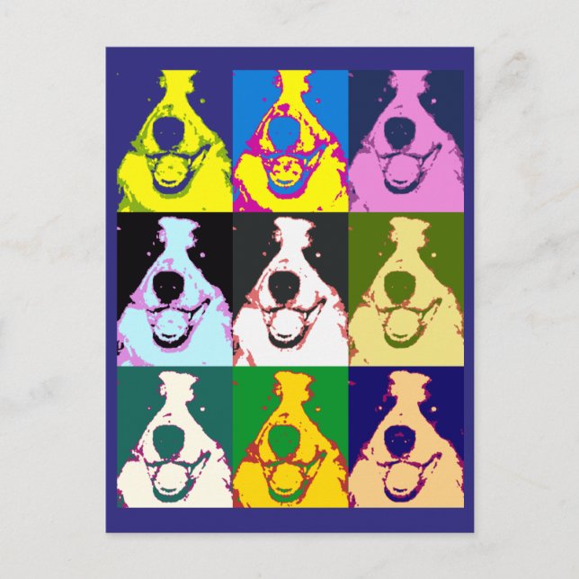 Colorful Retro Border Collie Pop Art Postcard (Front)
