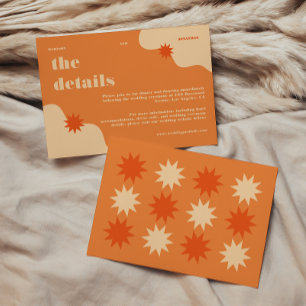 Colorful Retro Bright & Bold Wedding Details Enclosure Card