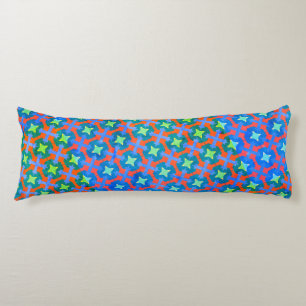 Colorful Retro Bright Geometrical Stars Pattern Body Pillow
