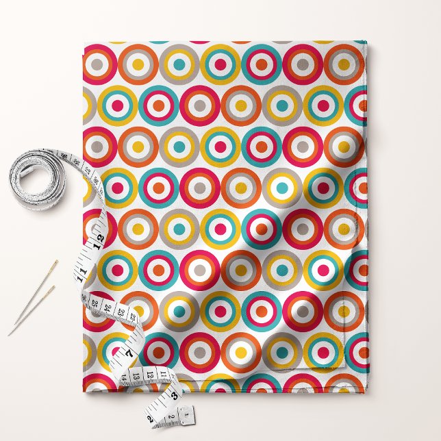 Colorful Retro Bullseye Circles Pattern Fabric (Creator Uploaded)