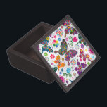 Colorful Retro Butterflies And Flowers Pattern Gift Box<br><div class="desc">Cool colorful retro butterflies and flowers pattern Design is available on other products and can be requested on any product offered by Zazzle.</div>