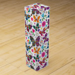 Colorful Retro Butterflies And Flowers Pattern Wine Box<br><div class="desc">Cool colorful retro butterflies and flowers pattern Design is available on other products and can be requested on any product offered by Zazzle.</div>