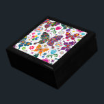 Colorful Retro Butterflies Illustration Jewelry Box<br><div class="desc">Cool colorful retro butterflies and flowers pattern Design is available on other products and can be requested on any product offered by Zazzle.</div>