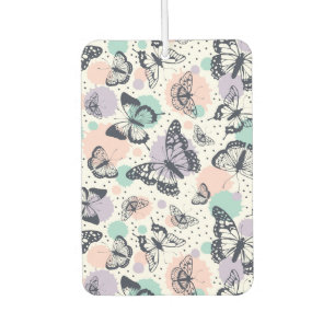 Colorful retro butterflies pattern air freshener