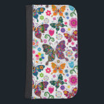 Colorful Retro Butterflies Pattern Phone Wallet<br><div class="desc">Cool colorful retro butterflies and flowers pattern Design is available on other products and can be requested on any product offered by Zazzle.</div>