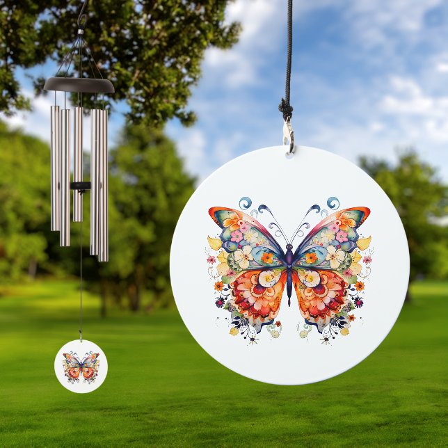 Colorful retro butterfly wind chime  (Outdoor)